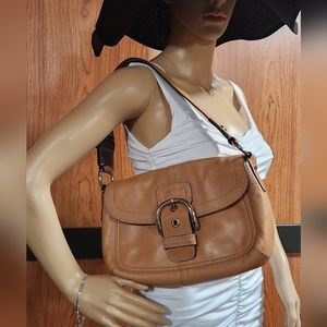 EUC COACH SOHO SADDLE HANDBAG LEATHER COLOR: CAMEL Creed # D1063-F13105